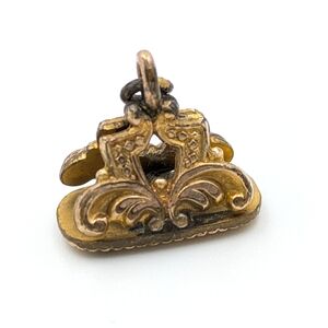 Antique Gold Filled Watch Fob Charm Pendant Fancy Openwork Design